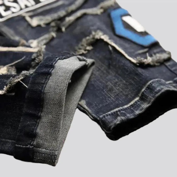 Patchwork men's skinny jeans