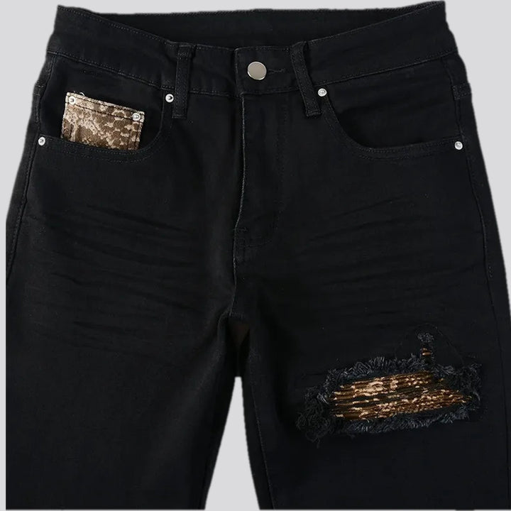 Skinny ripped boho style jeans for men