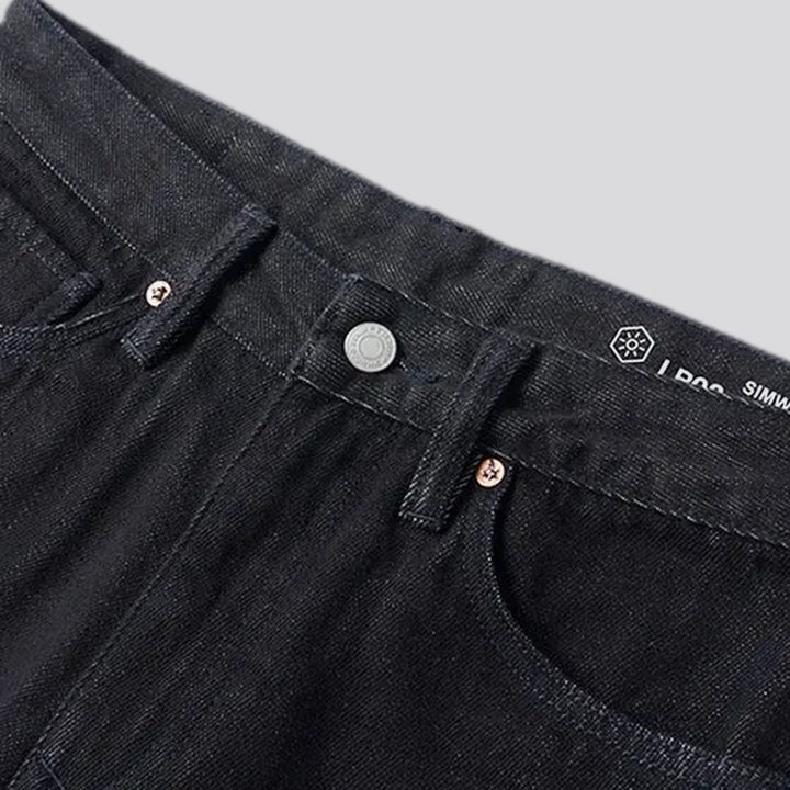 Mid-rise thick warm men's jeans