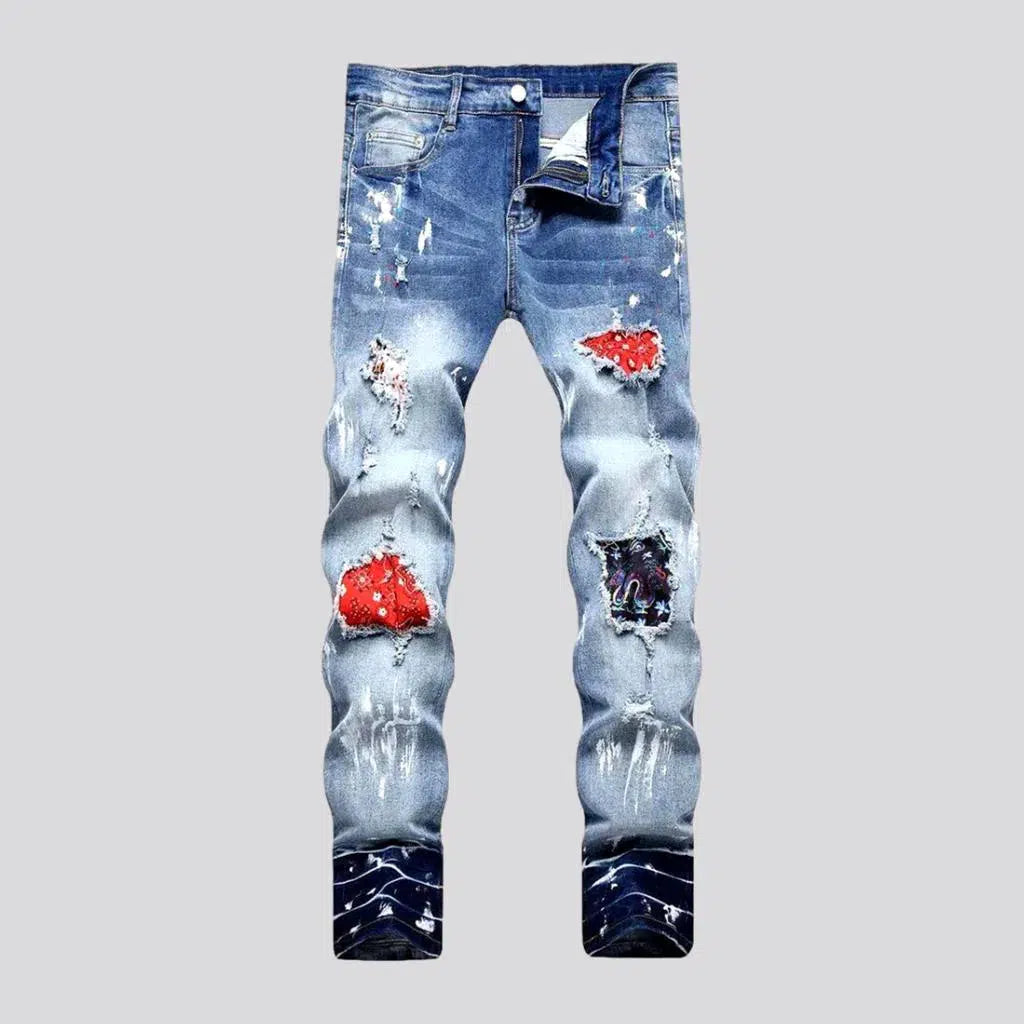 Sanded white-stains jeans
 for men | Jeans4you.shop