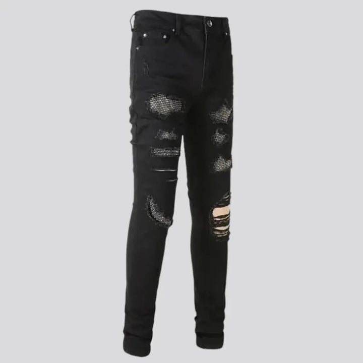 Frayed y2k jeans
 for men