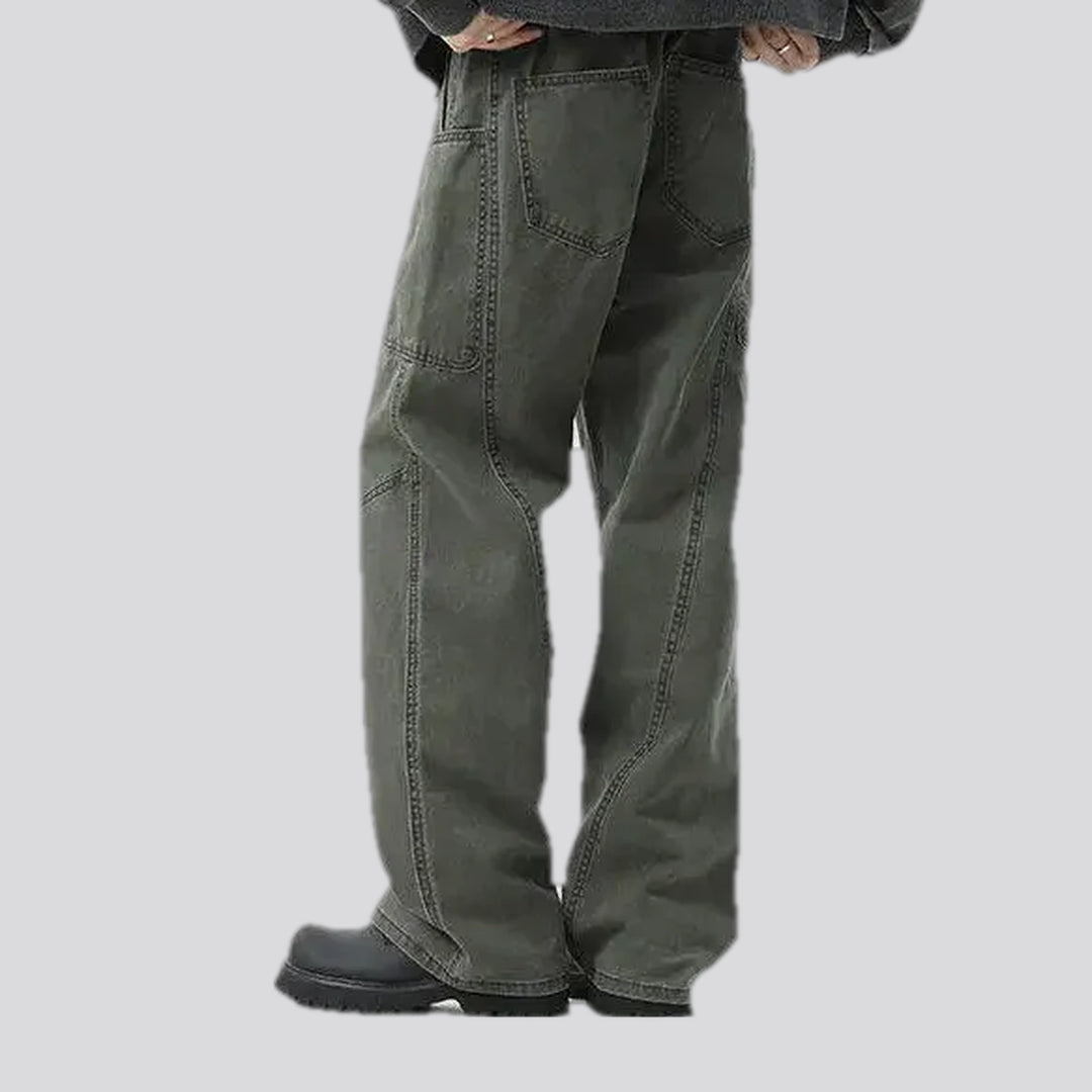 Mid rise stylish panneled men's jeans