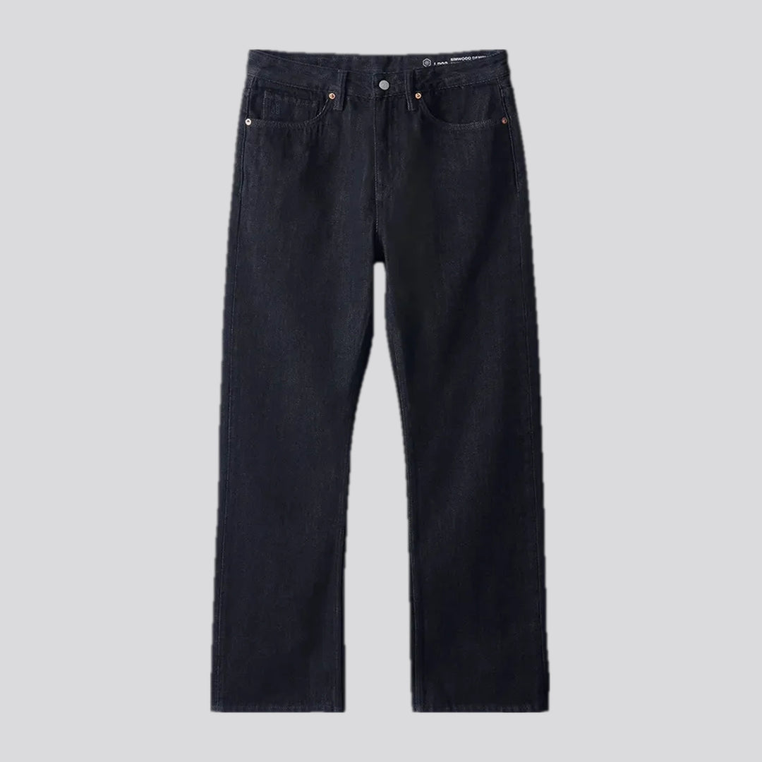 Mid-rise thick warm men's jeans