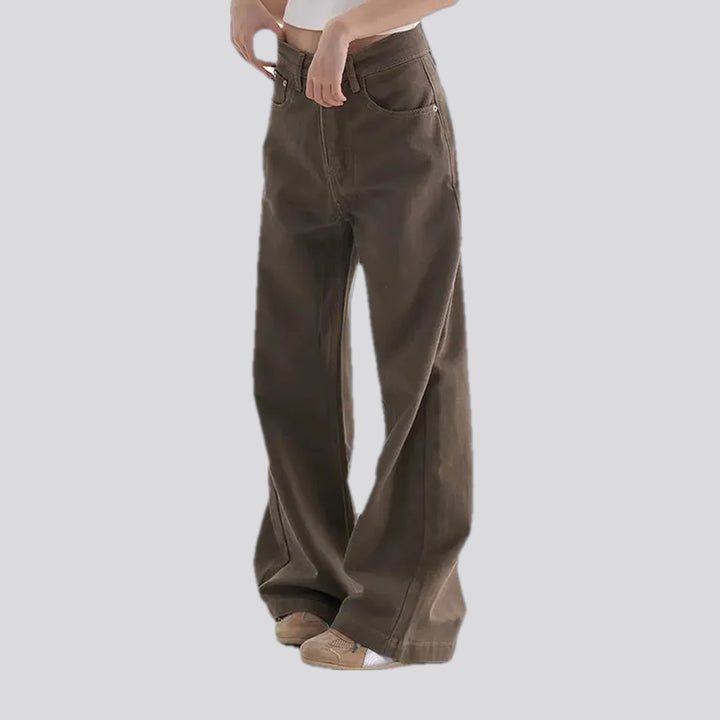 Colorful fashion high waist jeans for ladies