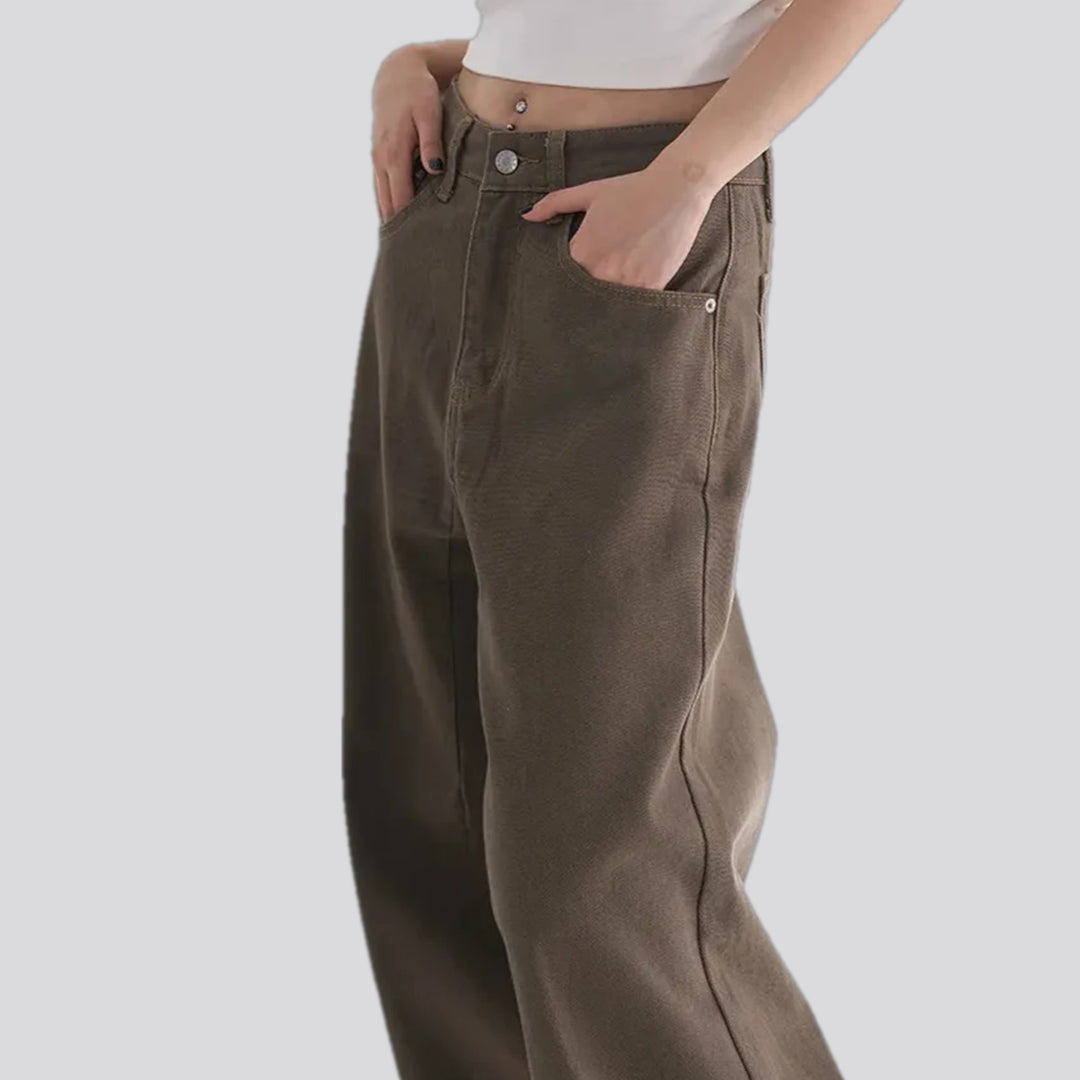 Colorful fashion high waist jeans for ladies