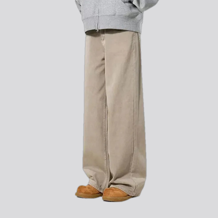 Fashionable mid rise men's jeans pants