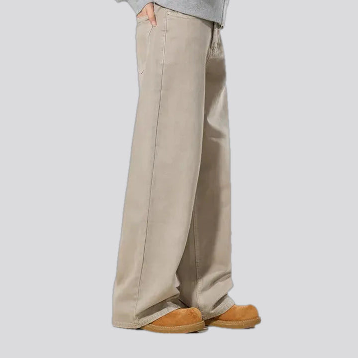Fashionable mid rise men's jeans pants