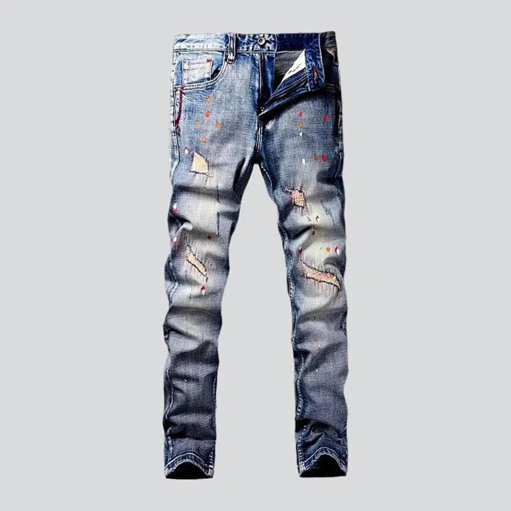 Tiny red stitching street jeans | Jeans4you.shop