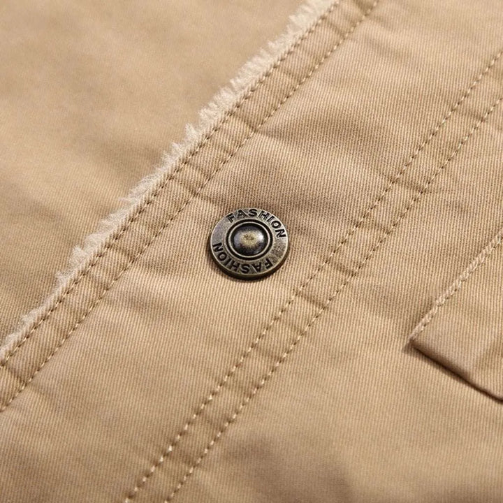 Sherpa color men's denim jacket