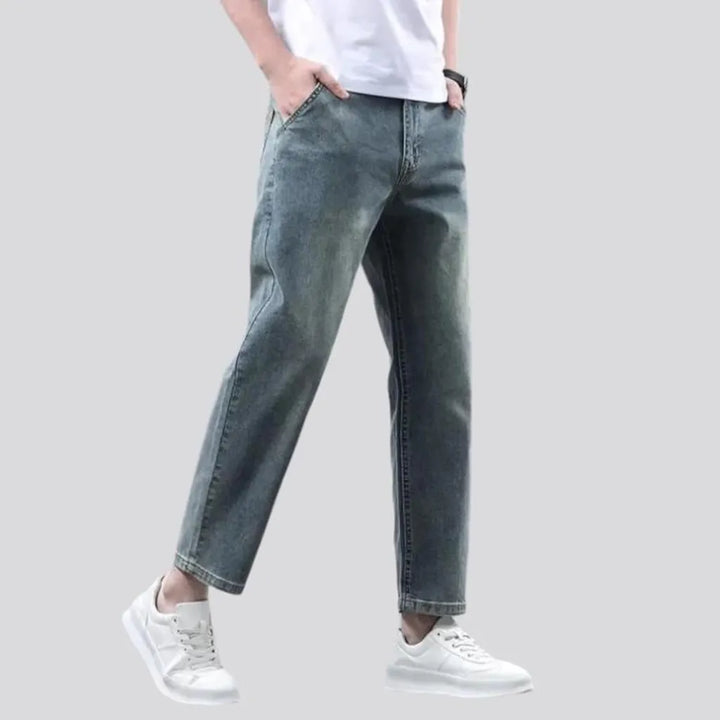 Sanded straight jeans
 for men